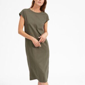Everlane The Luxe Cotton Side-Slit Tee Dress